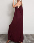 women's casual v-neck sleeveless oversized jumpsuit