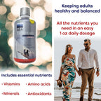 Wellgenix Sea Essentials Coral Calcium Liquid Vitamin for High Absorption - Nutritional Multivitamin Supplement - Sea Berry Flavor (32 oz) (5 Pack)