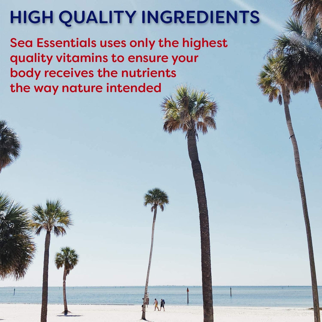 Wellgenix Sea Essentials Coral Calcium Liquid Vitamin for High Absorption - Nutritional Multivitamin Supplement - Sea Berry Flavor (32 oz) (5 Pack)