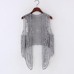 assymetric open stitch boho hippie cardigan