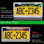 1 Pc Bling  License Plate Frames - Glass Rhinestone Car Tag Holder For Women,Metal Rhinestone Sparkly Car Plate Frame With Bolts,Bling Screws Caps