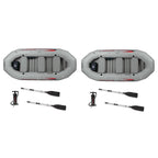 Mariner 4-Person Inflatable River Lake Dinghy Boat and Oars Set (2 Pack)