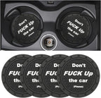 8sanlione Car Cup Coaster, 4Pcs 2.75 Inch Auto Cup Holder Insert Coasters, Non-Slip Waterproof Embedded Drink Mat, Automotive Interior Accessories for Men and Women (A Black/4PCS)