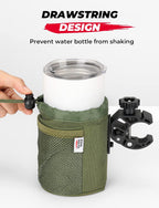 kemimoto Scooter Cup Holder, Oxford Fabric Motorcycle Drink Holder with 0.6"-1.5" Alligator Clamp, Universal Water Bottle Holder for Motorcycle, ATV, Scooter, Boat, Kayak, Bike, Walker, Army Green