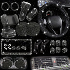 27pcs Bling Car Accessories Set For Women, Bling Steering Wheel Covers Universal Fit 15 Inch, Bling License Plate Frame,  Phone Holder, Car Coasters