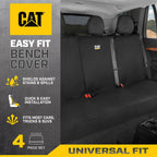 CatFlexfit Seat Cover for Cars Trucks SUV, Zipper Split Rear Bench Protector with Durable Canvas Material, Interior Cover in Black