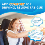 Lumbar Support Pillow for Car-Memory Foam Car Back Support for Driving Fatigue/Back Pain Relief - Dual Straps Better Fix The Back Support for Car - Black