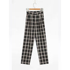 high waist chic plaid pants