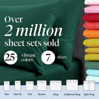 LuxClub 6 PC Queen Sheet Set Bamboo Sheets Deep Pockets 18" Eco Friendly Wrinkle Free Cooling Sheets Machine Washable Hotel Bedding Silky Soft - Emerald Queen