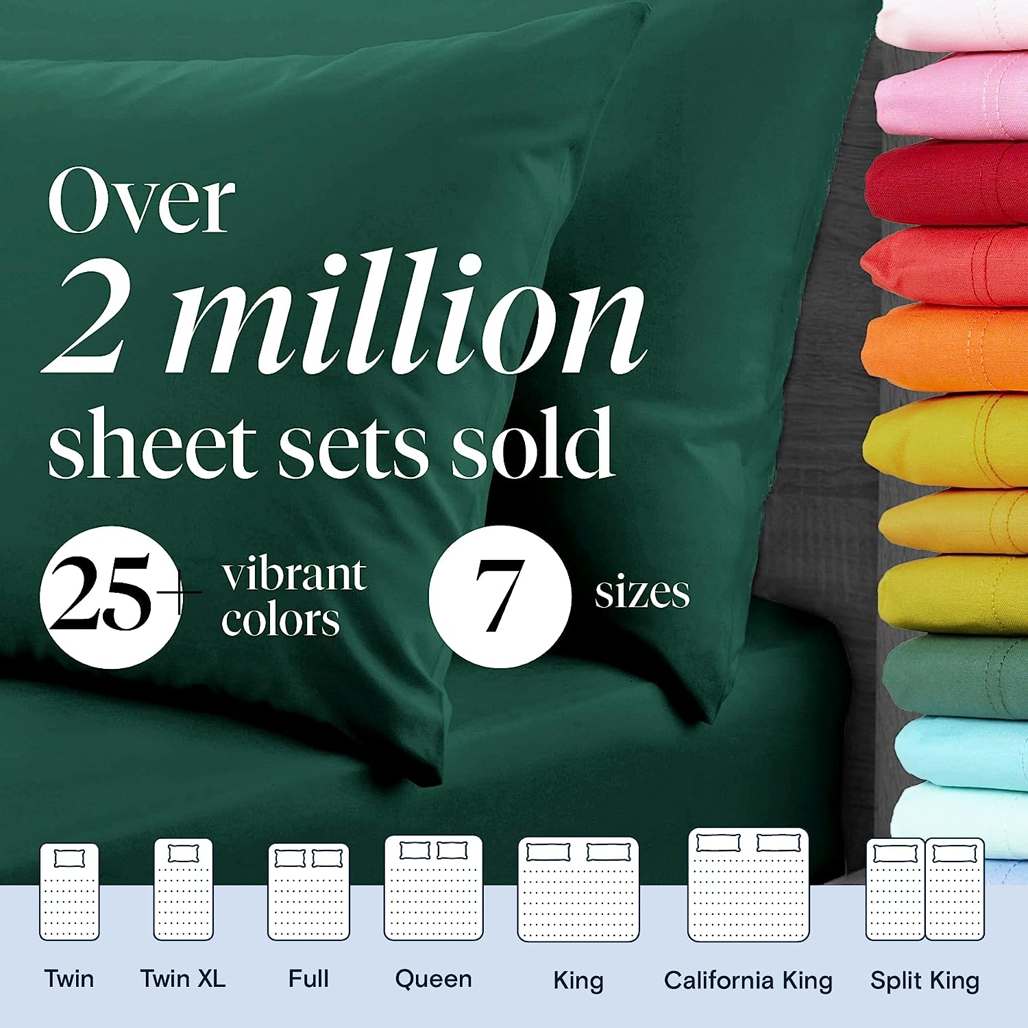 LuxClub 6 PC Full Size Sheet Set Bamboo Sheets Deep Pockets 18" Eco Friendly Wrinkle Free Cooling Sheets Machine Washable Hotel Bedding Silky Soft - Emerald Full