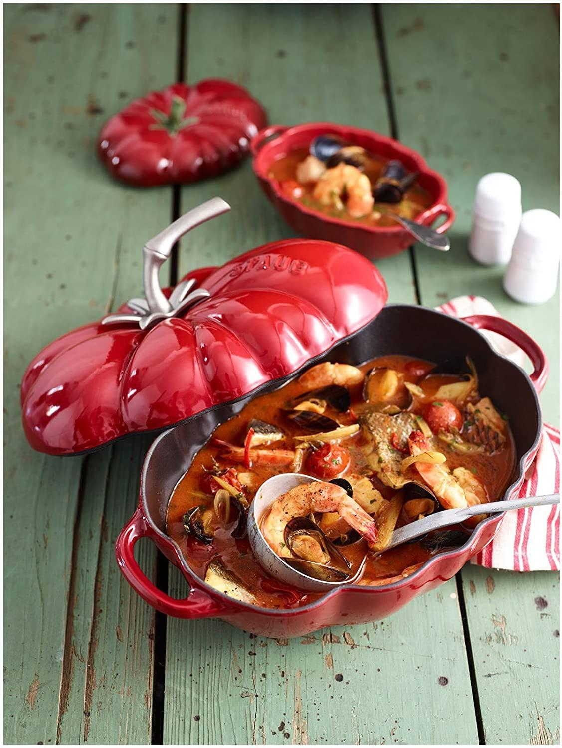 Staub Cast Iron 3-qt Tomato Cocotte - Cherry, Made in France