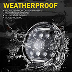 GMC G1500 G2500 G3500 1980-1987 7 Inch Round Cree LED Headlights White 75W 9000 Lumens Hi/Lo Beam with DRL