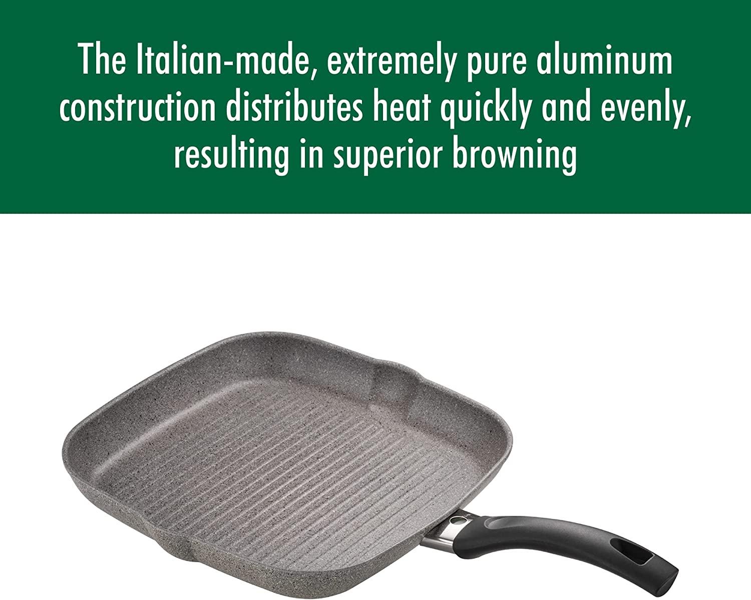Ballarini Parma Forged Aluminum 11-inch Nonstick Grill Pan, Made in Italy