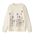 floral pullover sweater long sleeve