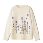 floral pullover sweater long sleeve