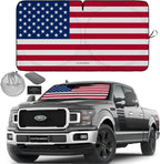 Autoamerics 1-Piece Windshield Sun Shade Original American Flag USA Patriotic  - Foldable Car Front Window Sunshade for Sedans SUV Truck - Blocks Max UV Rays and Keeps Your Vehicle Cool X-Large