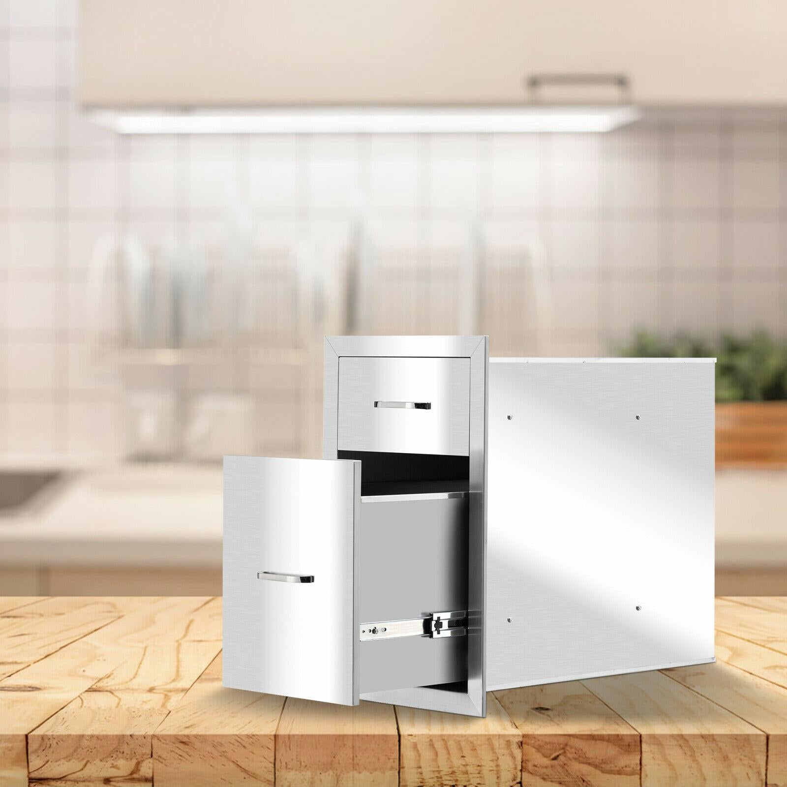 BBQ Double Doors Drawer Outdoor Kitchen  Steel Access 20x13x20"~
