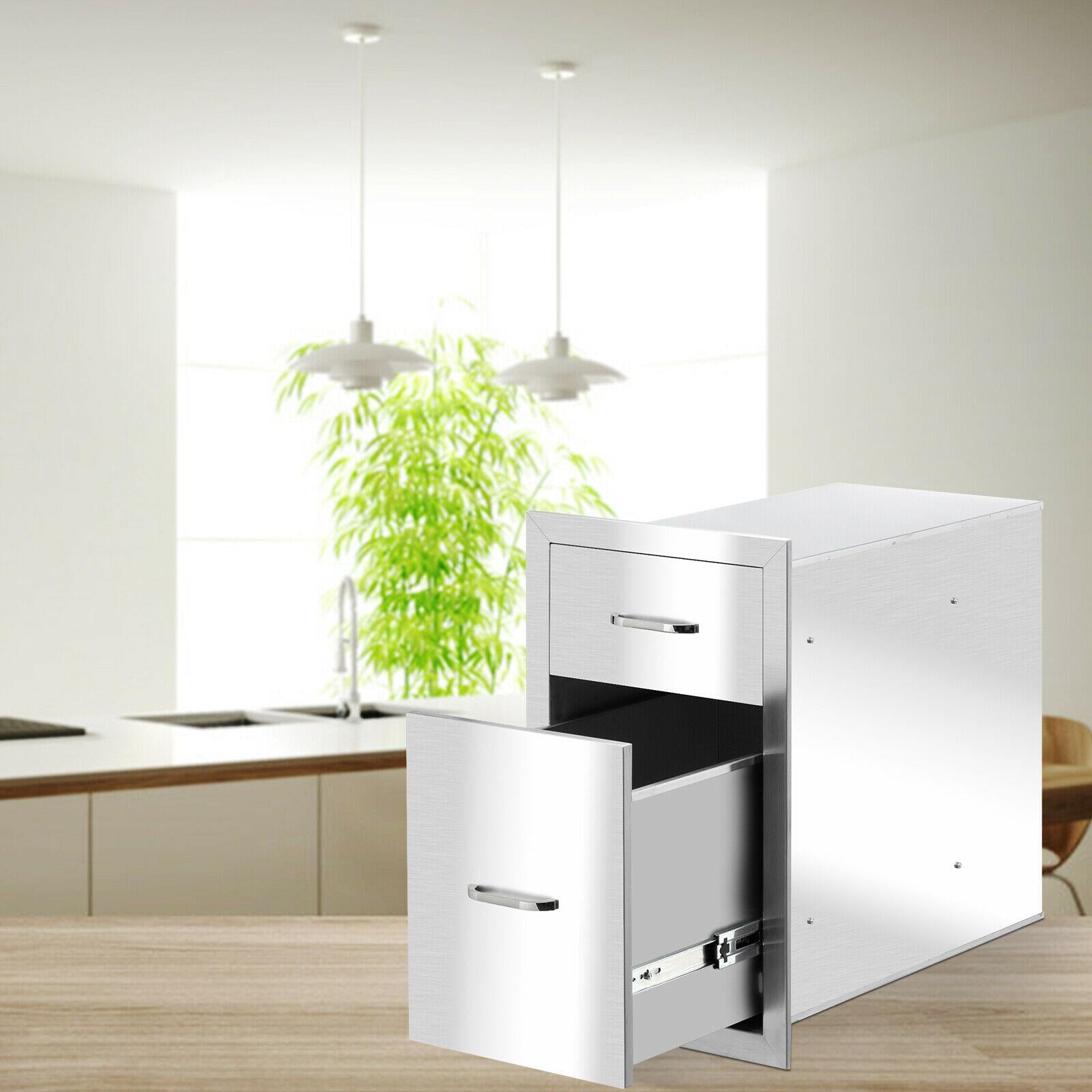 BBQ Double Doors Drawer Outdoor Kitchen  Steel Access 20x13x20"~