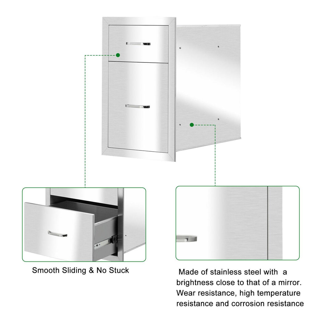 BBQ Double Doors Drawer Outdoor Kitchen  Steel Access 20x13x20"~