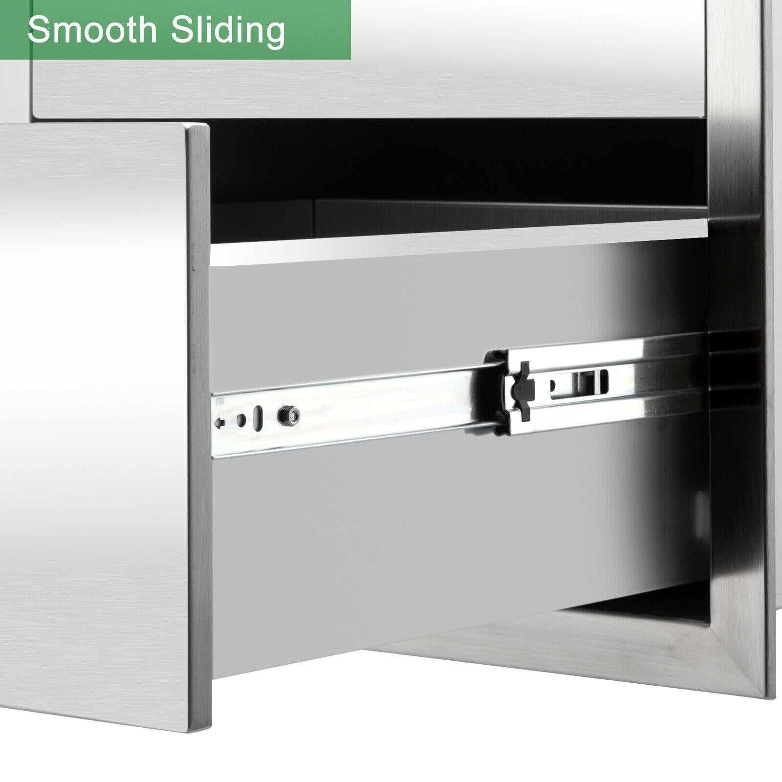BBQ Double Doors Drawer Outdoor Kitchen  Steel Access 20x13x20"~