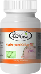 Hydrolyzed Collagen II 1010mg 120 Tablets [12 Bottles] by Total Natural, Body Skin and Hair Care, Helps Hormone Balance, Healthy Teeth and Gums
