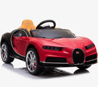 KIDSVIP Officially Licensed 1 Seater for 1 Rider Bugatti Chiron Sport 12V Ride on Car for Toddlers and Kids W/ Leather Seat, Rubber Wheels, Remote Control - Red