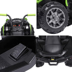 Zimtown 12V Kids Battery Powered ATV Ride-On Car Vehicle Toy Reverse Function, 2 Speeds, LED Headlights, AUX Jack