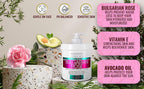 Advanced Clinicals Bulgarian Rose Rescue Cream, Anti-Aging Face &amp; Body Moisturizer for Dry Skin, 16 Oz