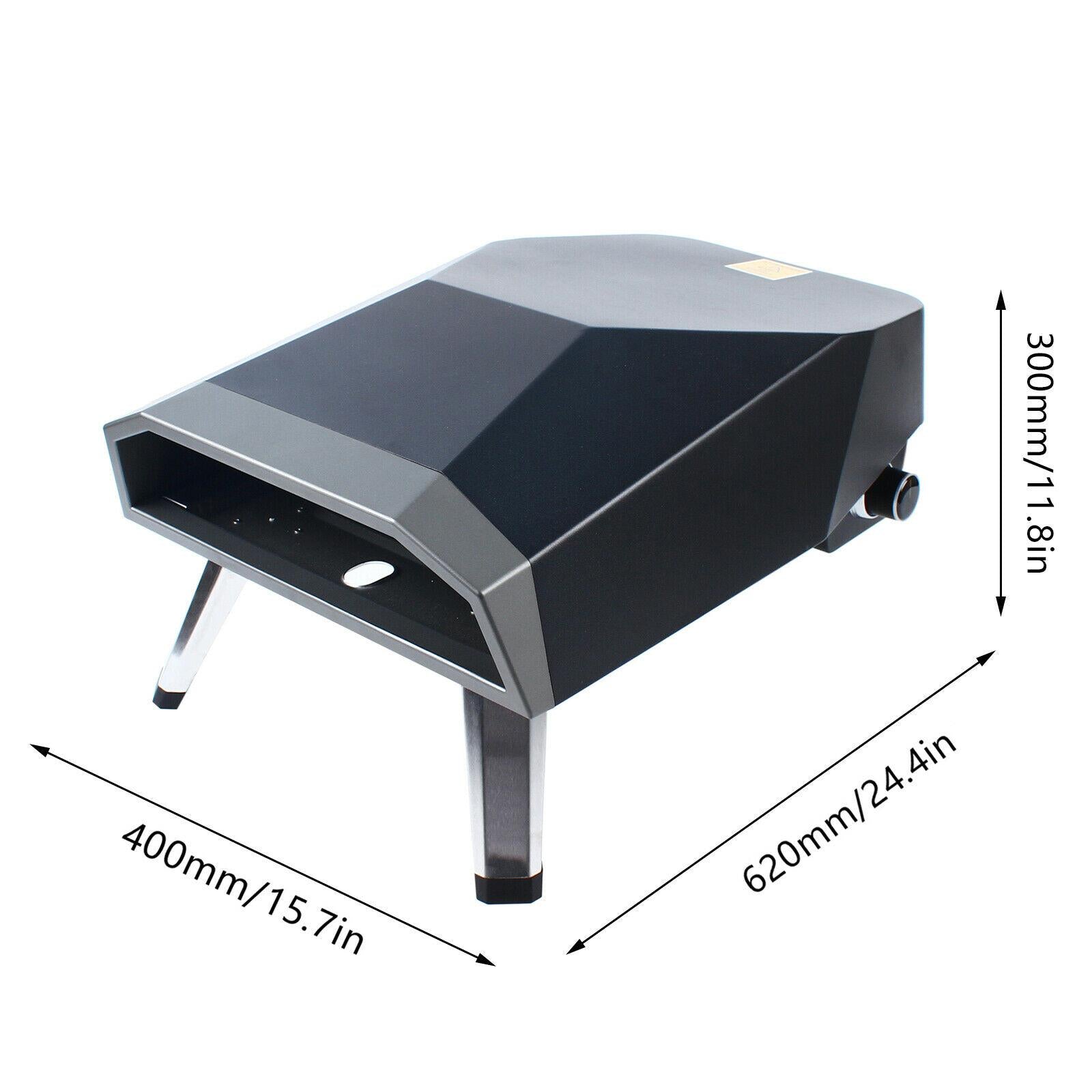 Portable 12" 3.9KW Aluminum Gas Pizza Oven 300 - 500°C W/ Multiple Accessories