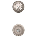 Satin Nickel Single Cylinder Deadbolt and Jeffir Keyed Entry Door Knob Combo Pack