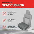 Motor Trend Seat Covers for Cars Trucks SUV, Faux Leather 2-Pack Gray Padded Car Seat Covers with Storage Pockets, Premium Interior Seat Cover