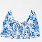 floral square collar crop top