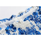 floral square collar crop top