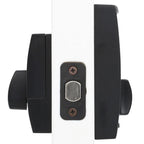 Century Touch Electronic Door Lock Deadbolt and Latitude Lever in Matte Black