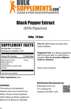 BulkSupplements.com Black Pepper Extract (95% Piperine) (500 Grams - 1.1 lbs)