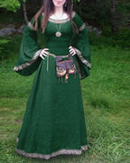 classical middle ages long sleeve round neck dress