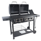 Dual Fuel Gas & Charcoal Combo Grill, Black with  NEW