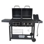 Dual Fuel Gas & Charcoal Combo Grill, Black with  NEW