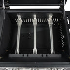 Dual Fuel Gas & Charcoal Combo Grill, Black with  NEW