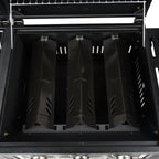 Dual Fuel Gas & Charcoal Combo Grill, Black with  NEW