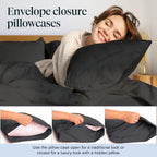 LuxClub 6 PC Full Size Sheet Set Bamboo Sheets Deep Pockets 18" Eco Friendly Wrinkle Free Cooling Sheets Machine Washable Hotel Bedding Silky Soft - Black Full