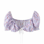 floral crop top and mini skirt set
