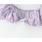 floral crop top and mini skirt set