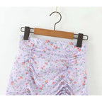 floral crop top and mini skirt set