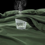 HOMBYS Oversized King Duvet Cover 120 x120 Inch, Ultra Soft Microfiber Olive Green Duvet Cover for All Season with Ziper Closure, 8 Coner Tabs (Olive Green, Oversized King)