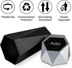 JUSTTOP Car Trash Can with Lid, Diamond  Small Automatic Portable Trash Can, Easy to Clean, Used in Car Home Office Interior Accessories, 2PCS(Silver)