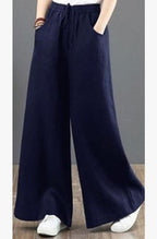 Loose plus size wide-leg linen pants