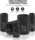 Neiko 02448A 1/2" Drive  Impact Socket Set, 65Piece Deep &amp; Shallow Socket Assortment | Standard SAE (3/8" To 1-1/4") &amp; Metric (10-24 mm) Sizes | Includes Adapters &amp; Ratchet Handle