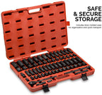 Neiko 02448A 1/2" Drive  Impact Socket Set, 65Piece Deep &amp; Shallow Socket Assortment | Standard SAE (3/8" To 1-1/4") &amp; Metric (10-24 mm) Sizes | Includes Adapters &amp; Ratchet Handle