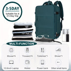 LarTravel Backpack, Carry On Backpack, HiBackpack, Waterproof Outdoor Sports Rucksack, Casual Daypack, School Bag, Fit 14 Inch Laptop With USB Charging Port &amp; Shoes Compartment